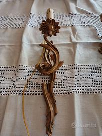 Coppia di applique dorate  da parete