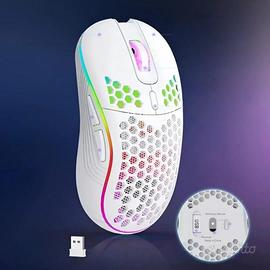 MouseGaming WirellessBianco RGB Ultraleggero-Nuovo