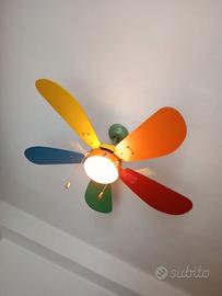 Lampadario in legno ventilatore