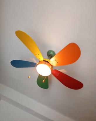 Lampadario in legno ventilatore