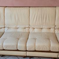 Poltrone/divano in pelle beige