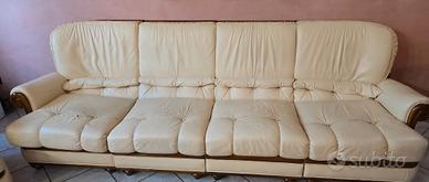 Poltrone/divano in pelle beige