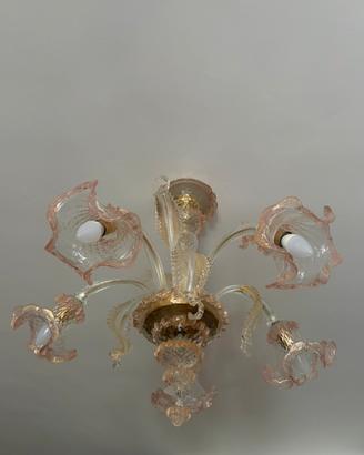 Lampadario vetro di mirano 5 luci