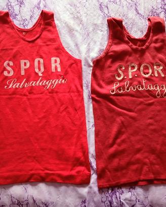 2 Canotte Vintage S.P.Q.R. Salvataggio Roma Ostia 