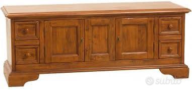 Elegante Mobile TV Rustico in Legno Massello | Sti