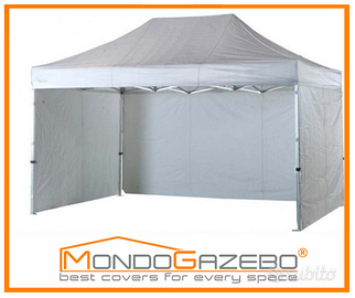 Gazebo 3x3 mt pieghevole per mercati con pareti