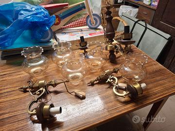 Lampadario e lampade da muro in stile vintage