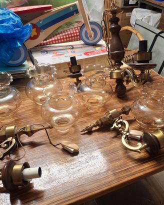 Lampadario e lampade da muro in stile vintage