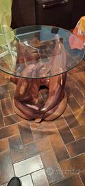 tavolino in legno massello con fantasia delfini