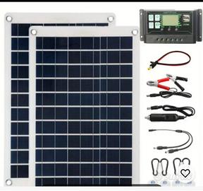 Kit pannello fotovoltaico 50watt casa giardino