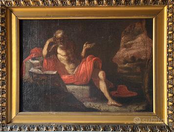 Quadro Antico San Girolamo nel Deserto del 600