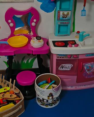 cucinetta gioco e consolle con luci per bambini 