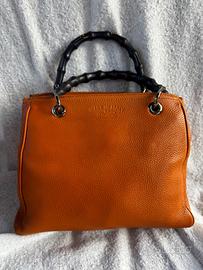 Gucci Bamboo Shopper Tote – Pelle arancione con ma