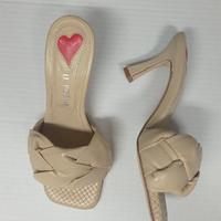 Ciabatte con tacco Le Poeme color nude