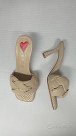 Ciabatte con tacco Le Poeme color nude