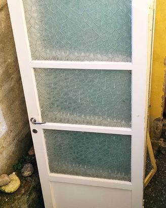 2 Porte anni 50 con vetri 81,2 x 209 cm