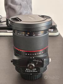 Samyang T-S 24mm 3.5 nikon modificato