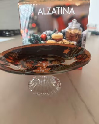 Alzatina in vetro natalizia