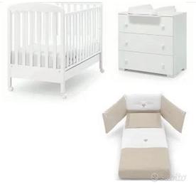 Lettino fasciatoio bagnetto materasso set piumone
