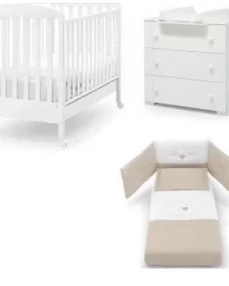 Lettino fasciatoio bagnetto materasso set piumone