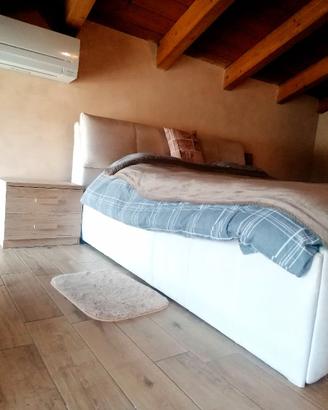 Letto matrimoniale contenitore testiera regolabile