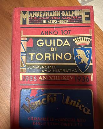 Antico manuale 1935 Guida di Torino