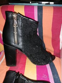 scarpa in pizzo estiva nera