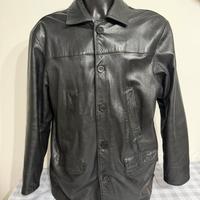 Giacca uomo vera pelle nera taglia 54