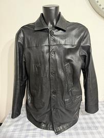 Giacca uomo vera pelle nera taglia 54