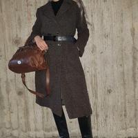 Cappotto pura lana lungo vintage grigio invernale