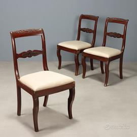 Gruppo di Tre Sedie Carlo X Prima metà XIX Secolo