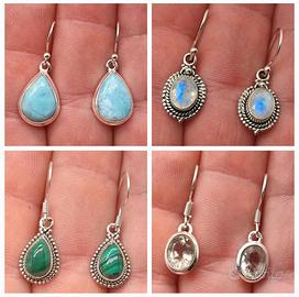 Orecchini in argento 925 e vere pietre naturali 