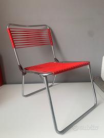 Sedia pieghevole per bambini a spaghetti vintage