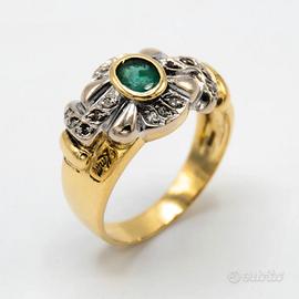 Anello ReCarlo oro giallo 18kt con smeraldo X.18