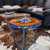 TAVOLINO BASSO IN RESINA E LEGNO