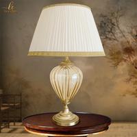 Lampada da tavolo classica vetro Murano ambra