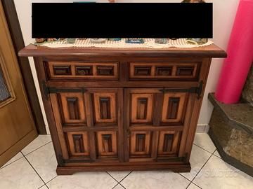 Mobiletto Credenza in Legno Massello Stile Rustico