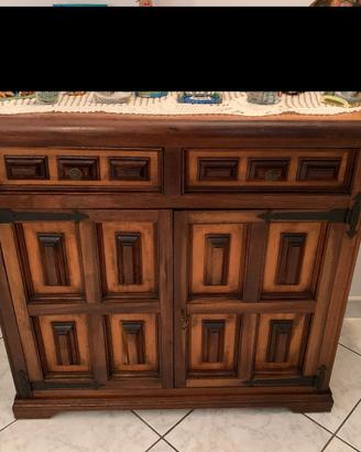 Mobiletto Credenza in Legno Massello Stile Rustico