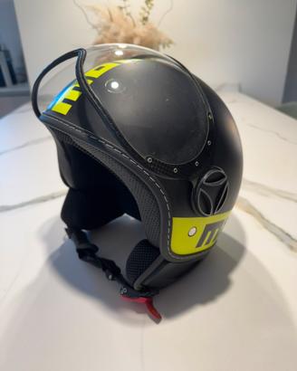 Casco Jet MOMODESIGN Taglia L Nero Giallo Fluo
