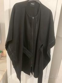 Poncho desigual nero