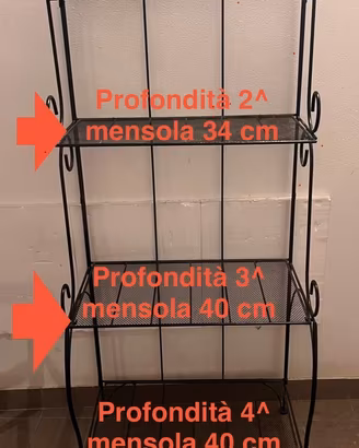 Mobile in ferro battuto con ripiani richiudibile