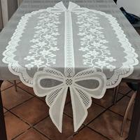 Runner da tavolo in poliestere bianco 180x70cm