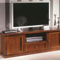 Porta TV in legno massello, noce, arte povera