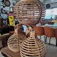 Set bamboo vintage tre lampade