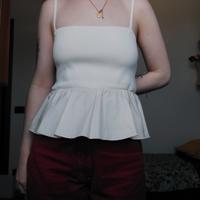 top Zara bianco con fiocco