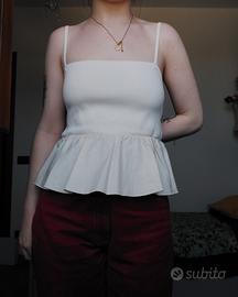 top Zara bianco con fiocco