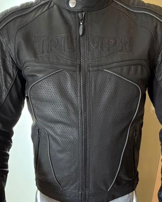 Giacca da moto Triumph pelle traforata tg 48