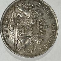 2 Gulden 1856 Maximilian II Baviera Argento Moneta