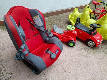 Giochi vari, sggiolino auto, bicicletta, dondolo