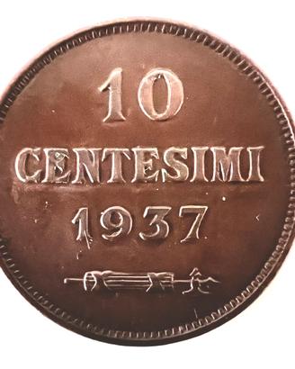 Moneta 10 cent. RSM ANNO 1937